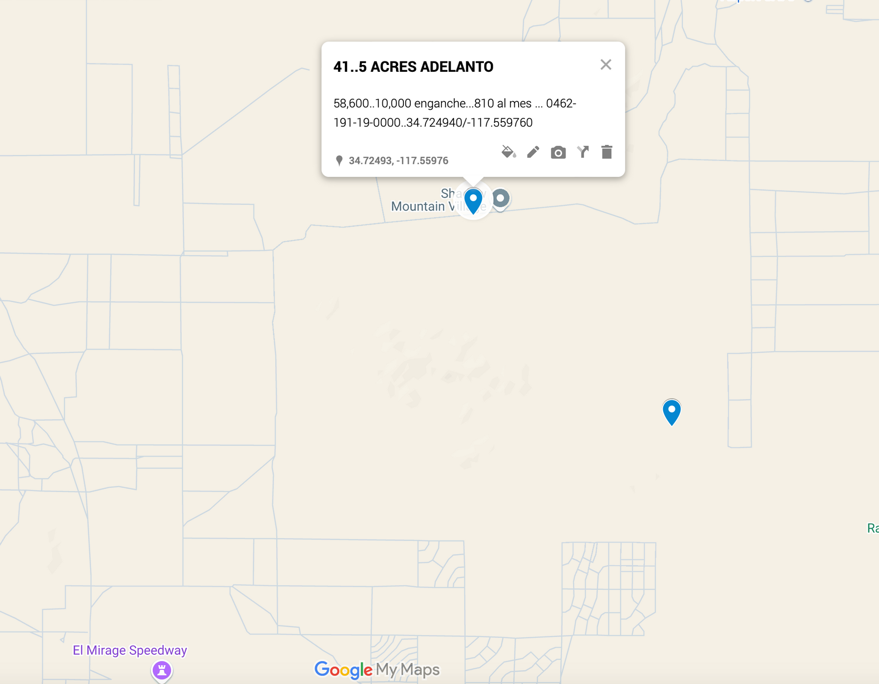 0.41 5 ACRES EN ADELANTO SOLO $810 AL MES EN SHADOW MOUNTAIN RD
