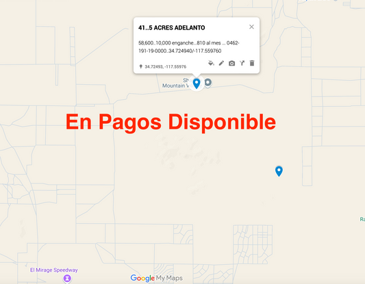 0.41 5 ACRES EN ADELANTO SOLO 810 AL MES EN SHADOW MOUTAIN RD
