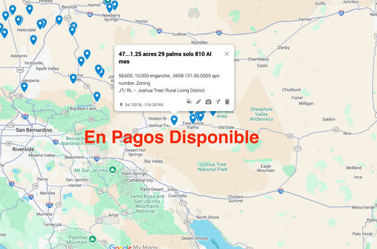 0.47 Twentynine Palms 1.25 acres SOLO 810 AL MES