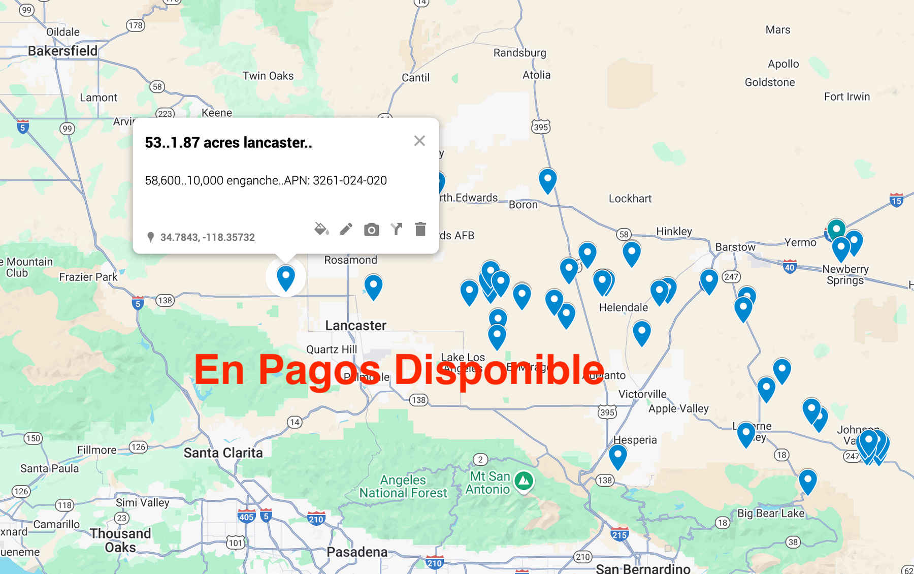 0.53 Lancaster 1.87 acres SÓLO $810 AL MES