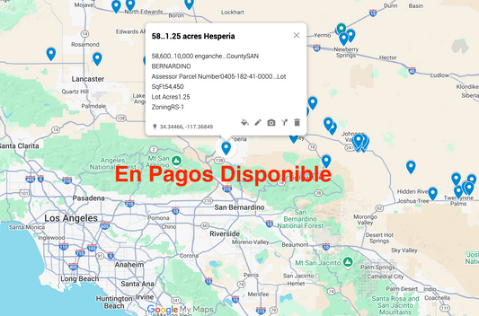 0.58 Hesperia 1.25 acres SOLO 810 AL MES