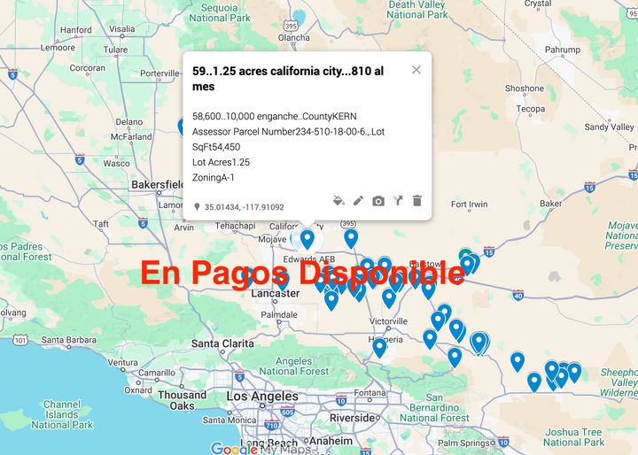 0.59 California City 1.25 acres SÓLO $810 AL MES