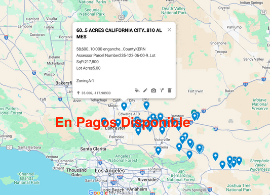0.60 California City 5 acres SOLO 810 AL MES