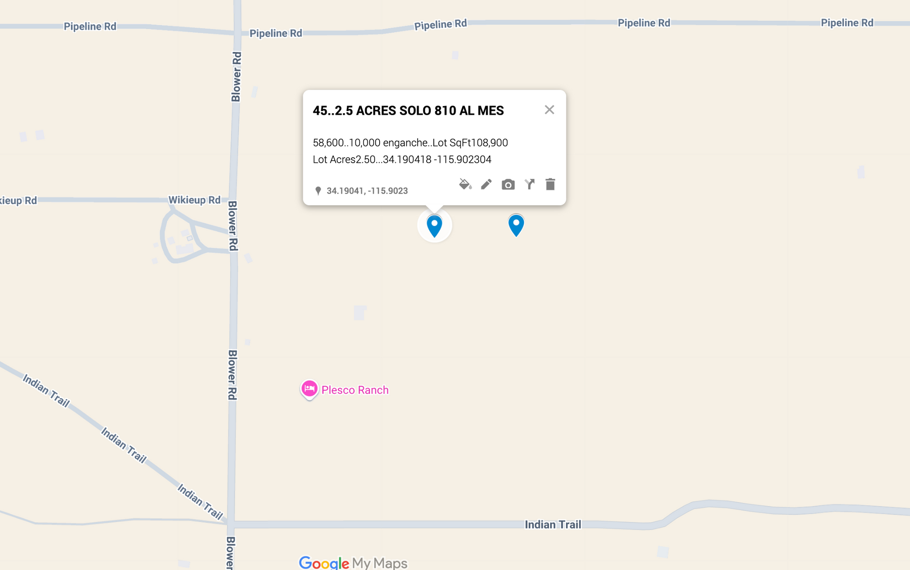 0.45 Twentynine Palms 2.5 acres SOLO $810 AL MES