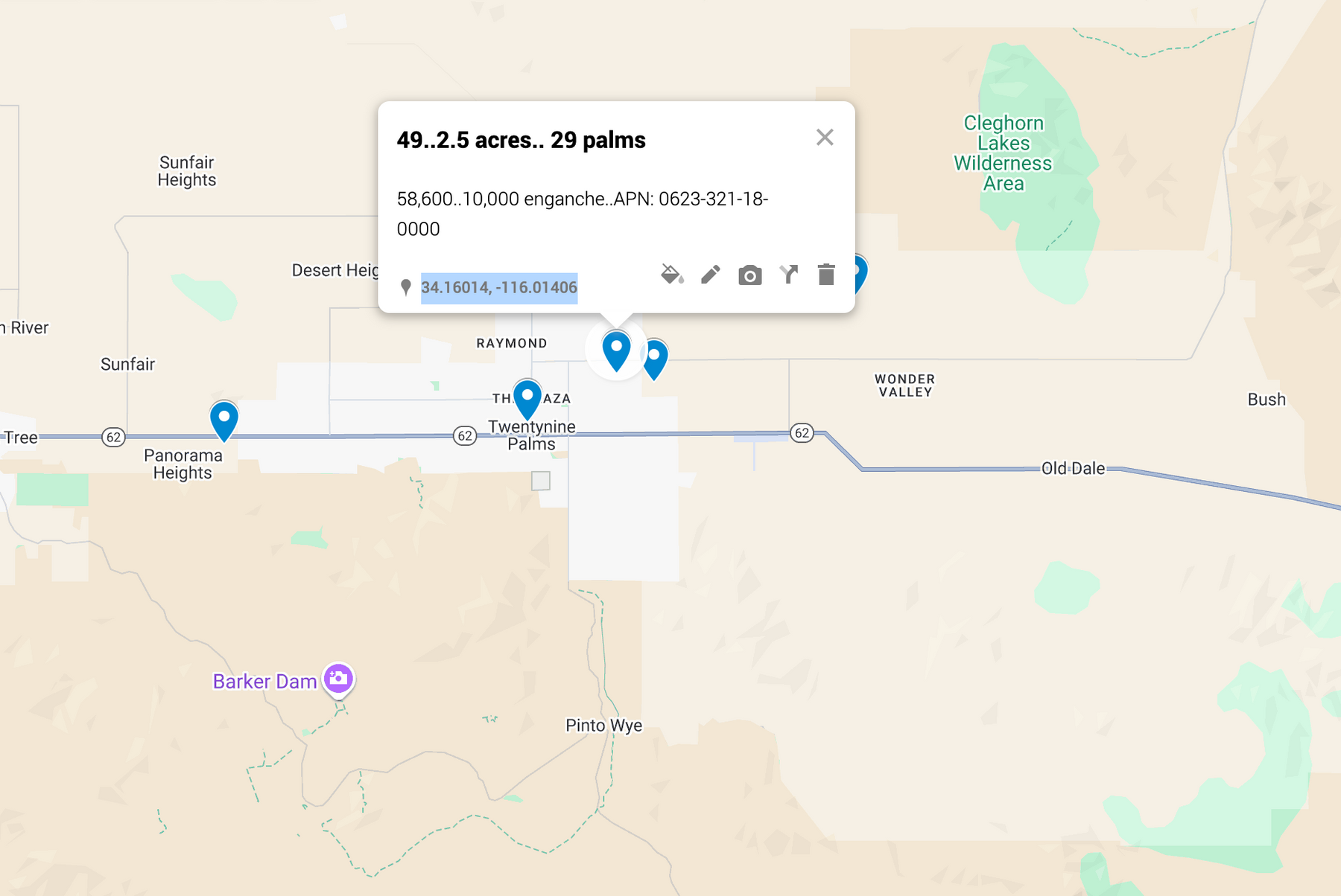 0.49 Twentynine Palms 2.5 acres SÓLO $810 AL MES