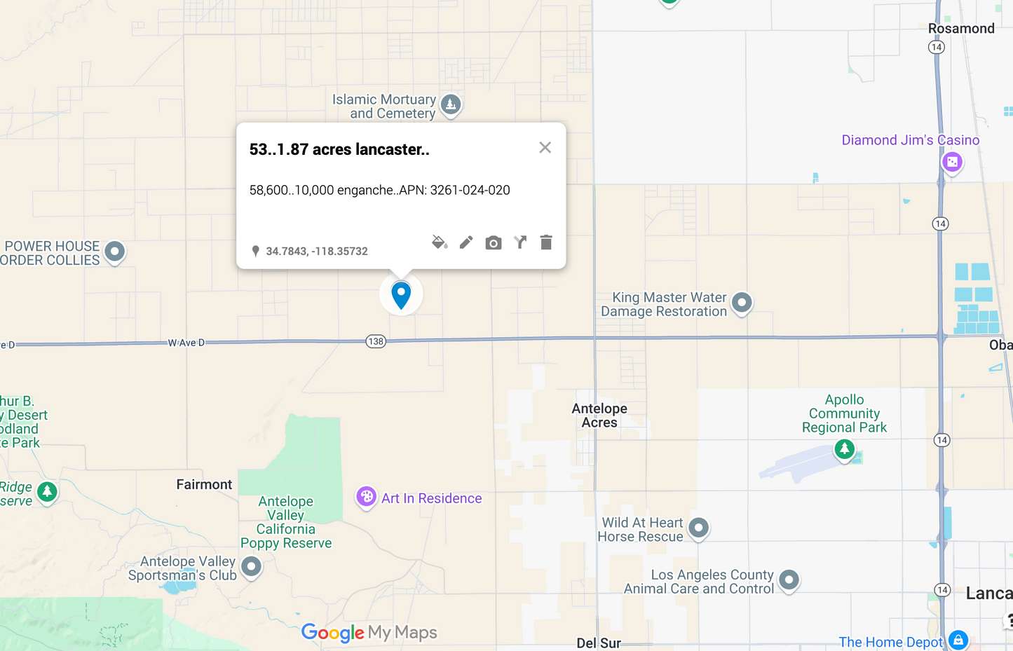 0.53 Lancaster 1.87 acres SOLO 810 AL MES