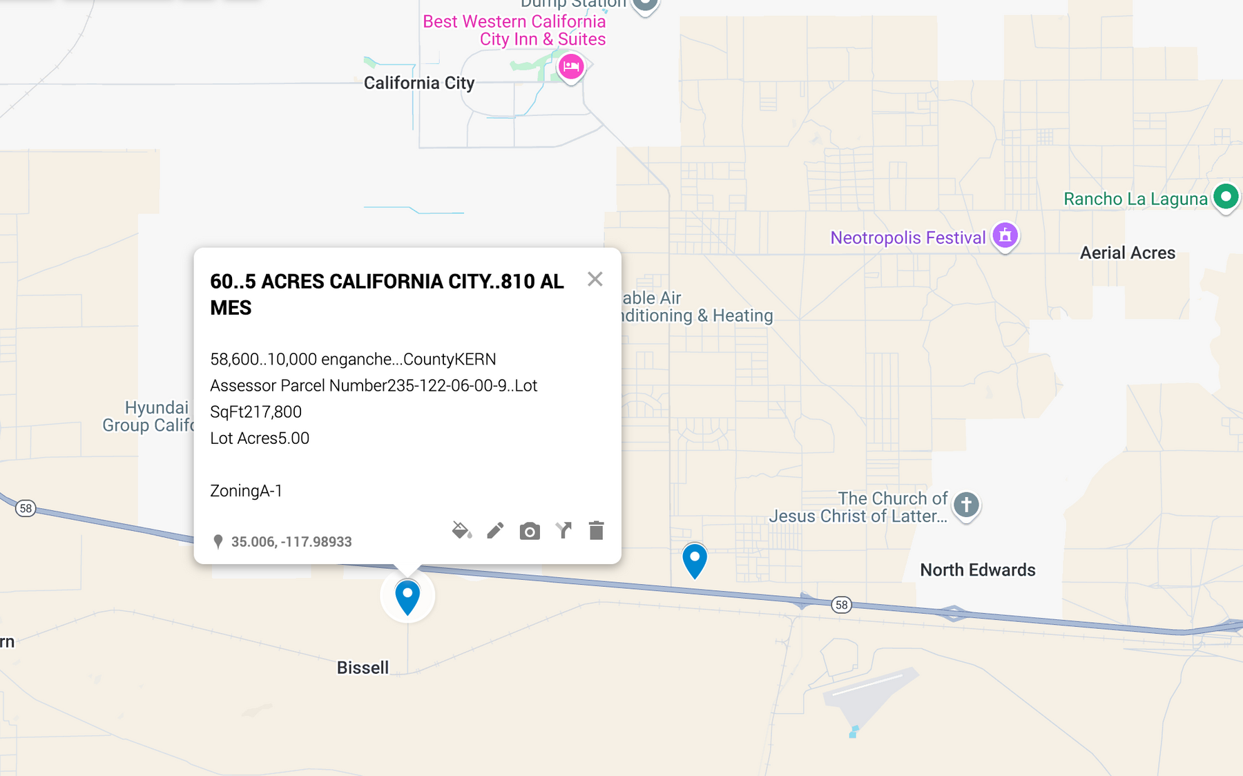 0.60 California City 5 acres SÓLO 810 AL MES