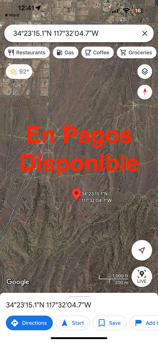 0.28  10 acres en phelan. Hermosa Vista